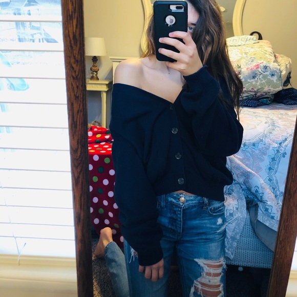 Sweaters - Oversized Navy Sweater